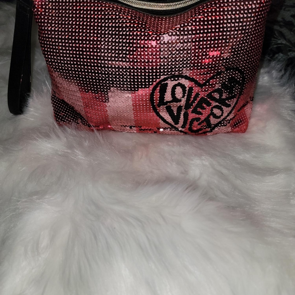 New Victoria secret sequin makeup bag